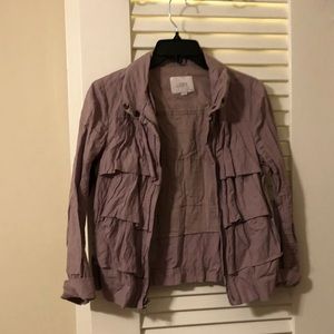LOFT ruffled zipper jacket - 6P